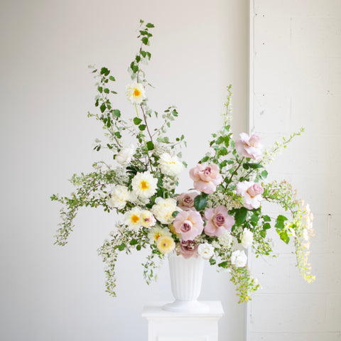 Stunning Tall Urn overflowing with premium blooms and greenery