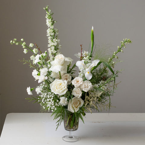 Standard Footed Glass Vase Arrangement