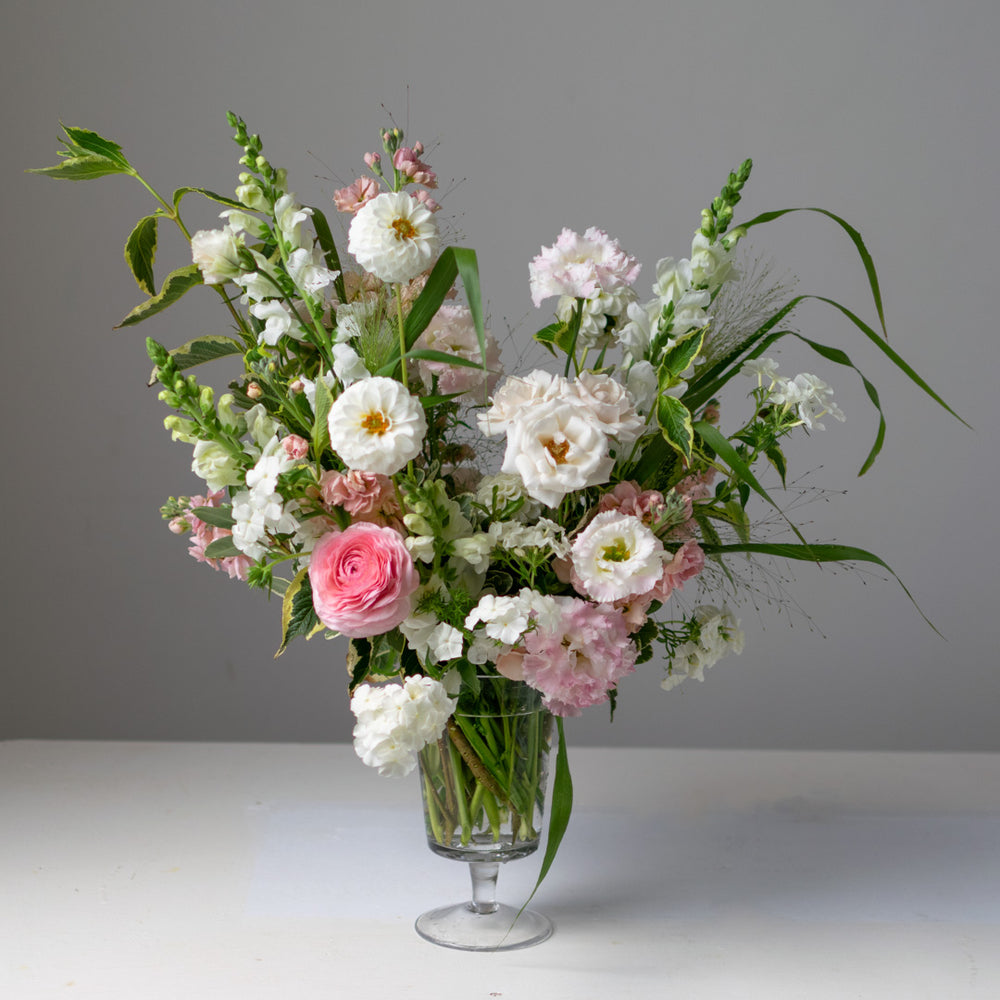 Standard Footed Glass Vase Arrangement