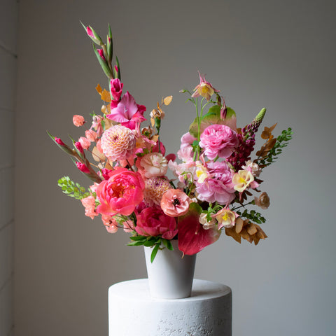 pink lady fresh floral arrangement 
