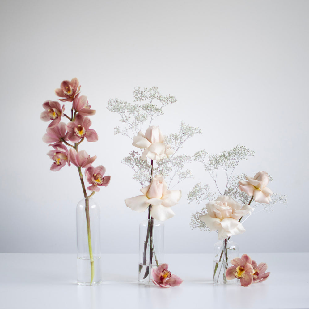 Simple Glass Bud Vase | Order Minimalist Wedding & Event Flowers (GTA)