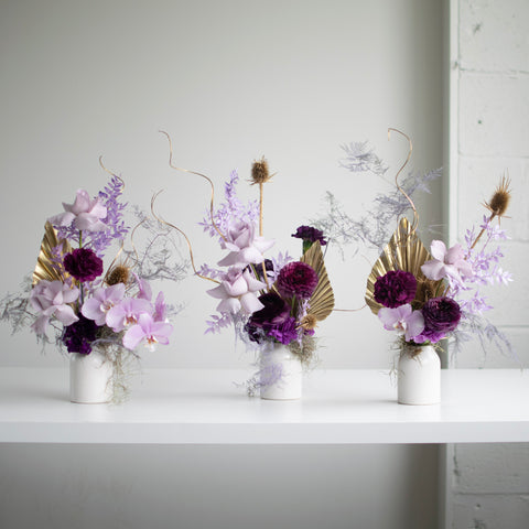 festive budvase trio in cream vase