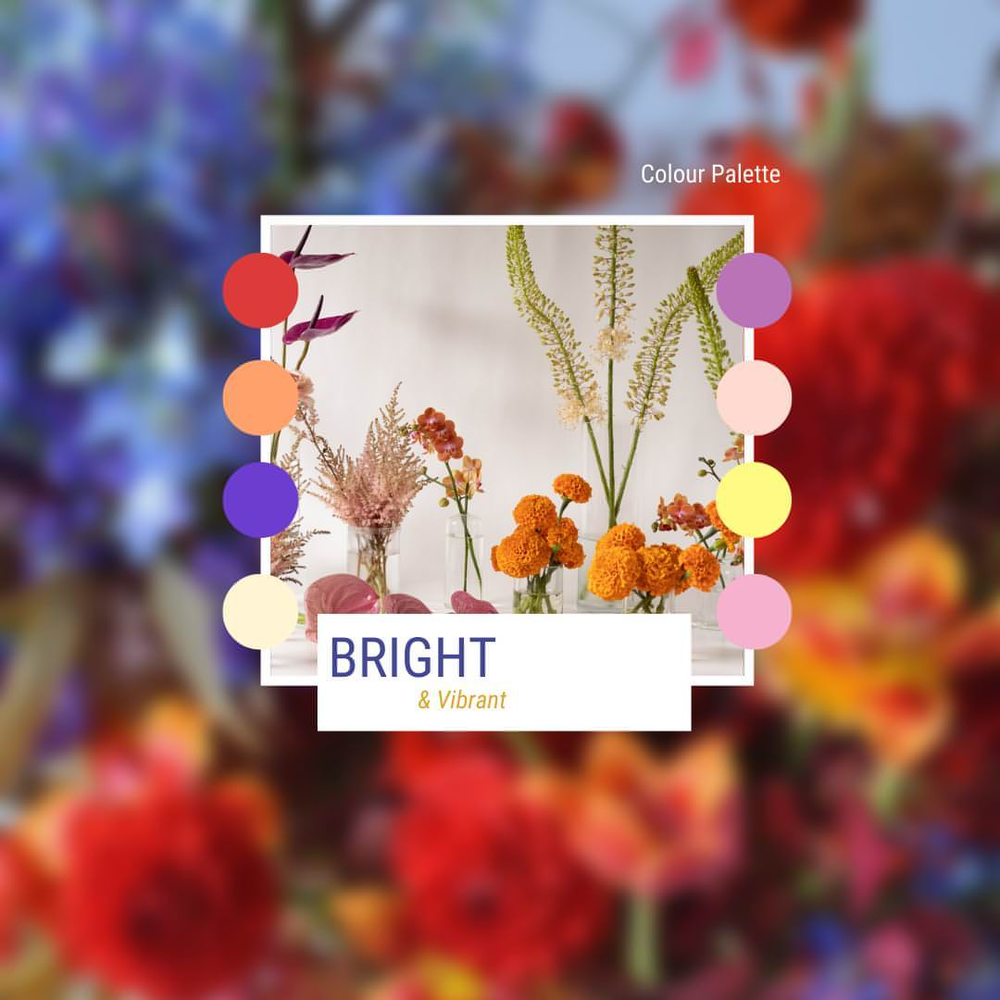 A bright and vibrant wedding palette.